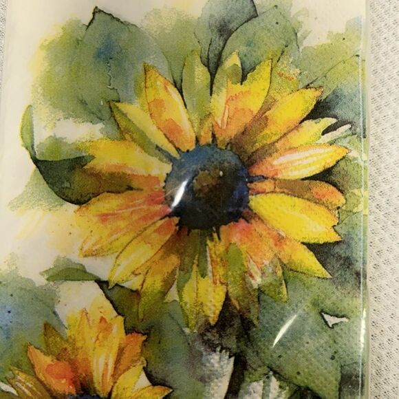 Punch Studio 32 Guest Paper Towel White Green Yellow Blue Washy Sunflower - Picture 7 of 7